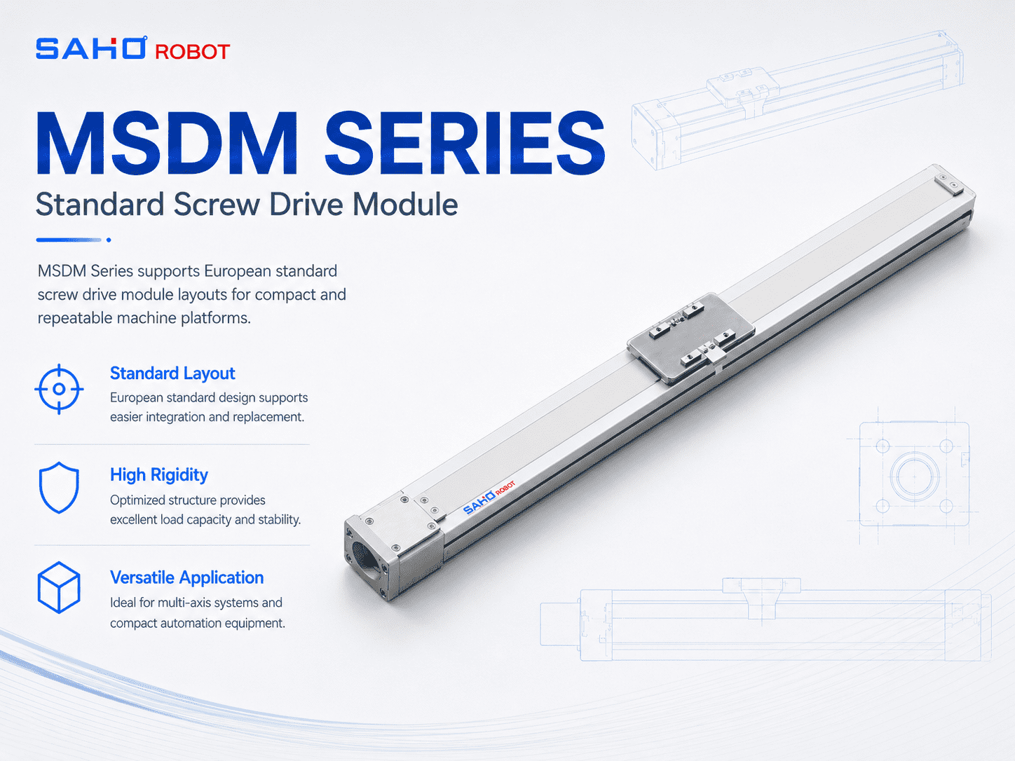 MSDM Series European standard ball screw drive module for compact machine platforms
