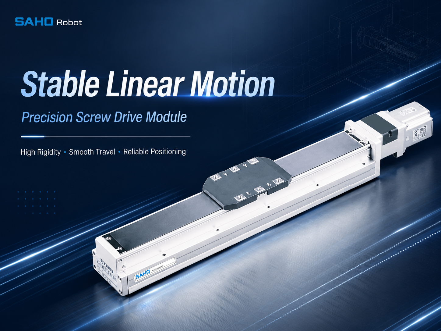 SAHO SDH Series built-in screw drive module for stable guided linear motion