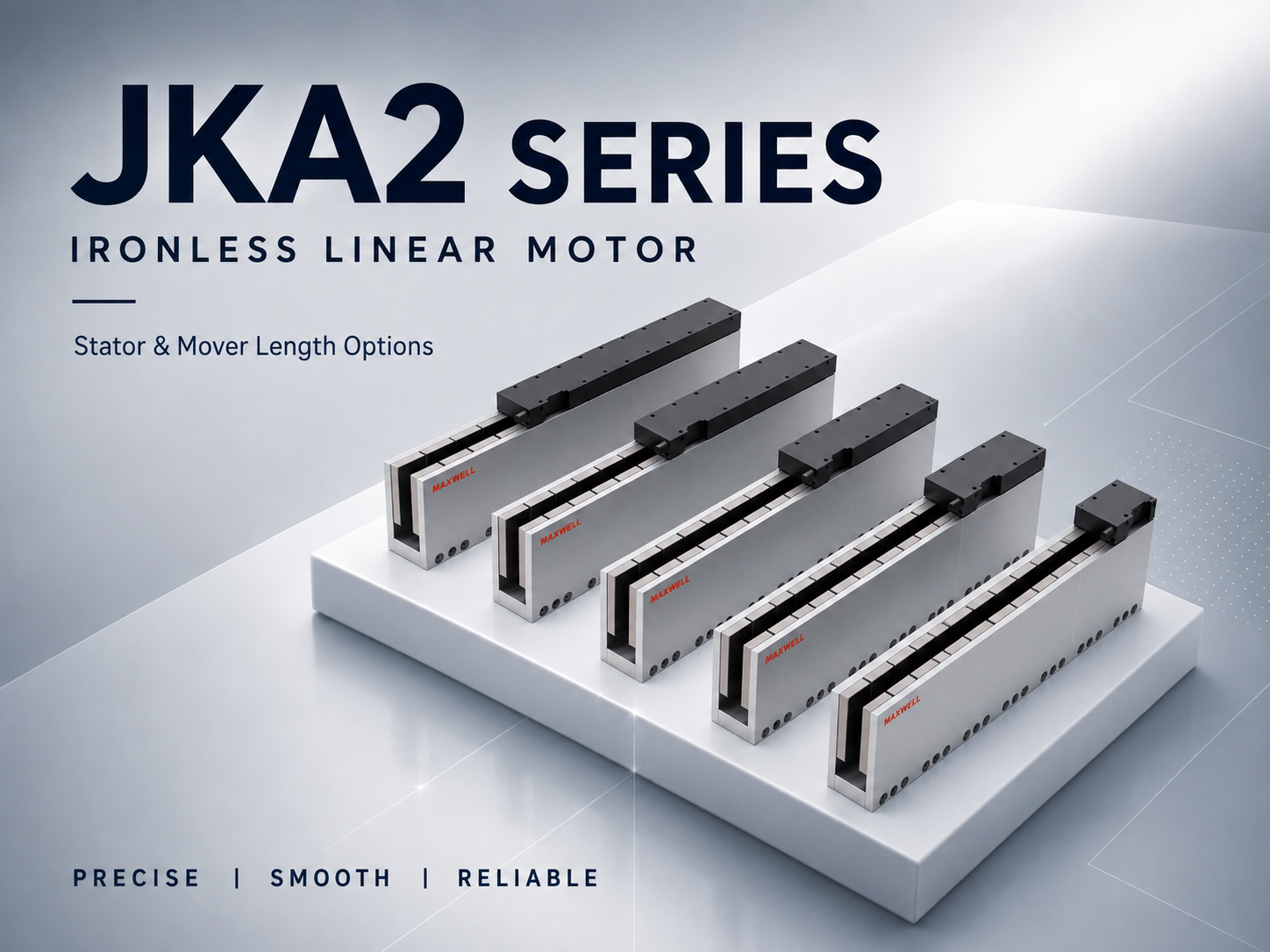 JKA2 linear motor mover and stator options for stroke and force planning