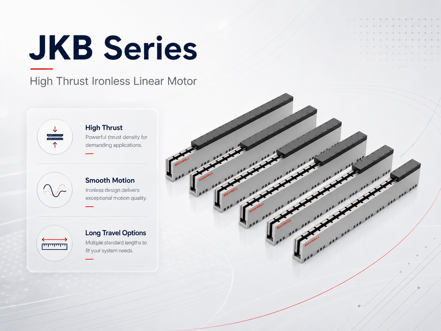 JKB high thrust ironless linear motor for precision stage integration