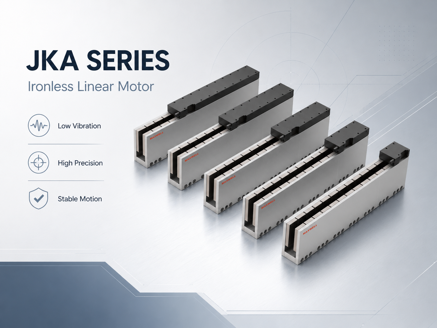 SAHO JKA ironless linear motor for low-vibration precision motion