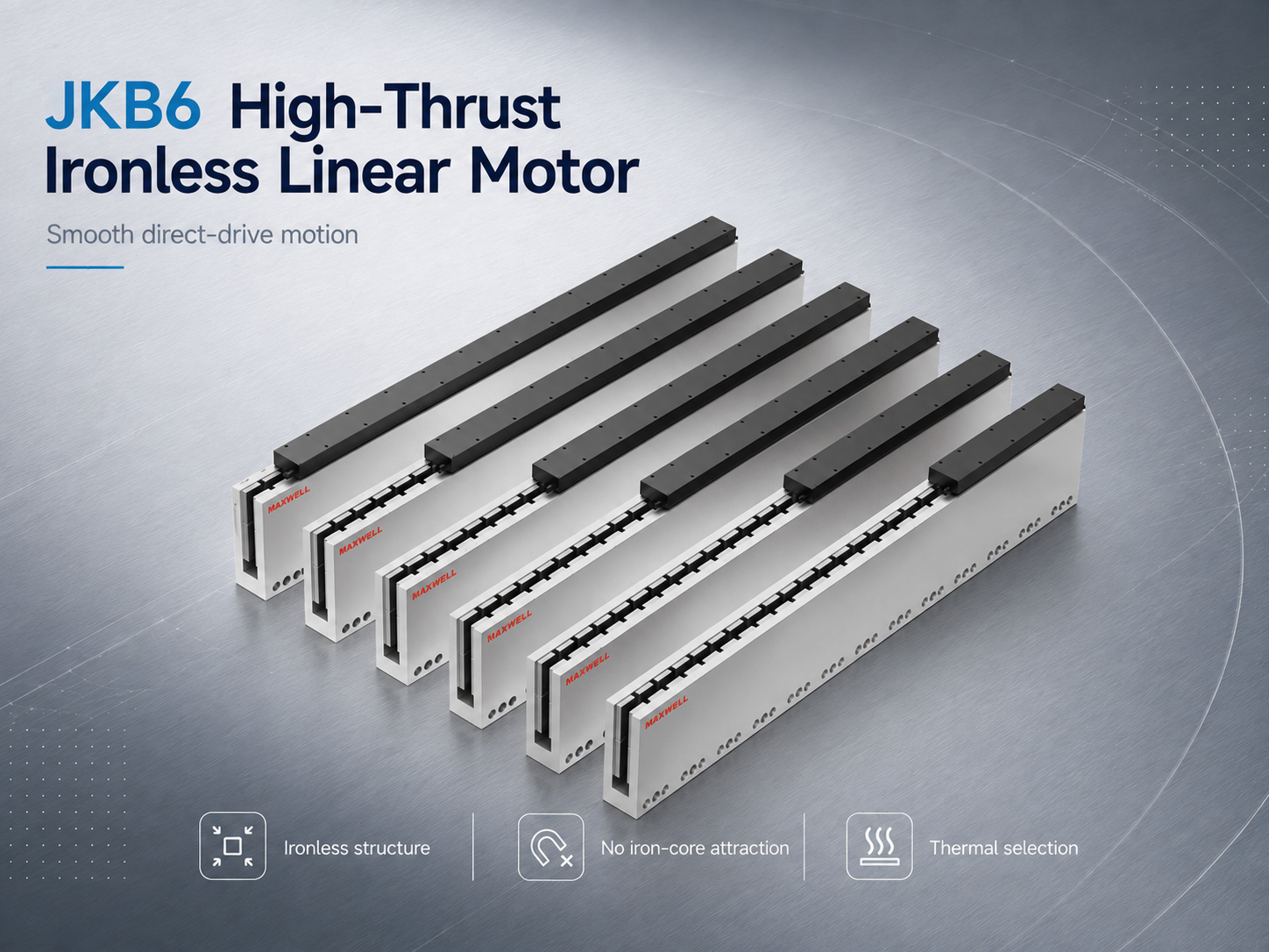 SAHO JKB6 high thrust ironless linear motor for cooling selection